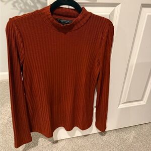 Liverpool Burnt Orange Mock neck Long sleeve Top Size Small
